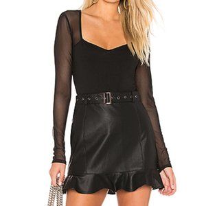 superdown Nathalie Mesh Sleeve Bodysuit